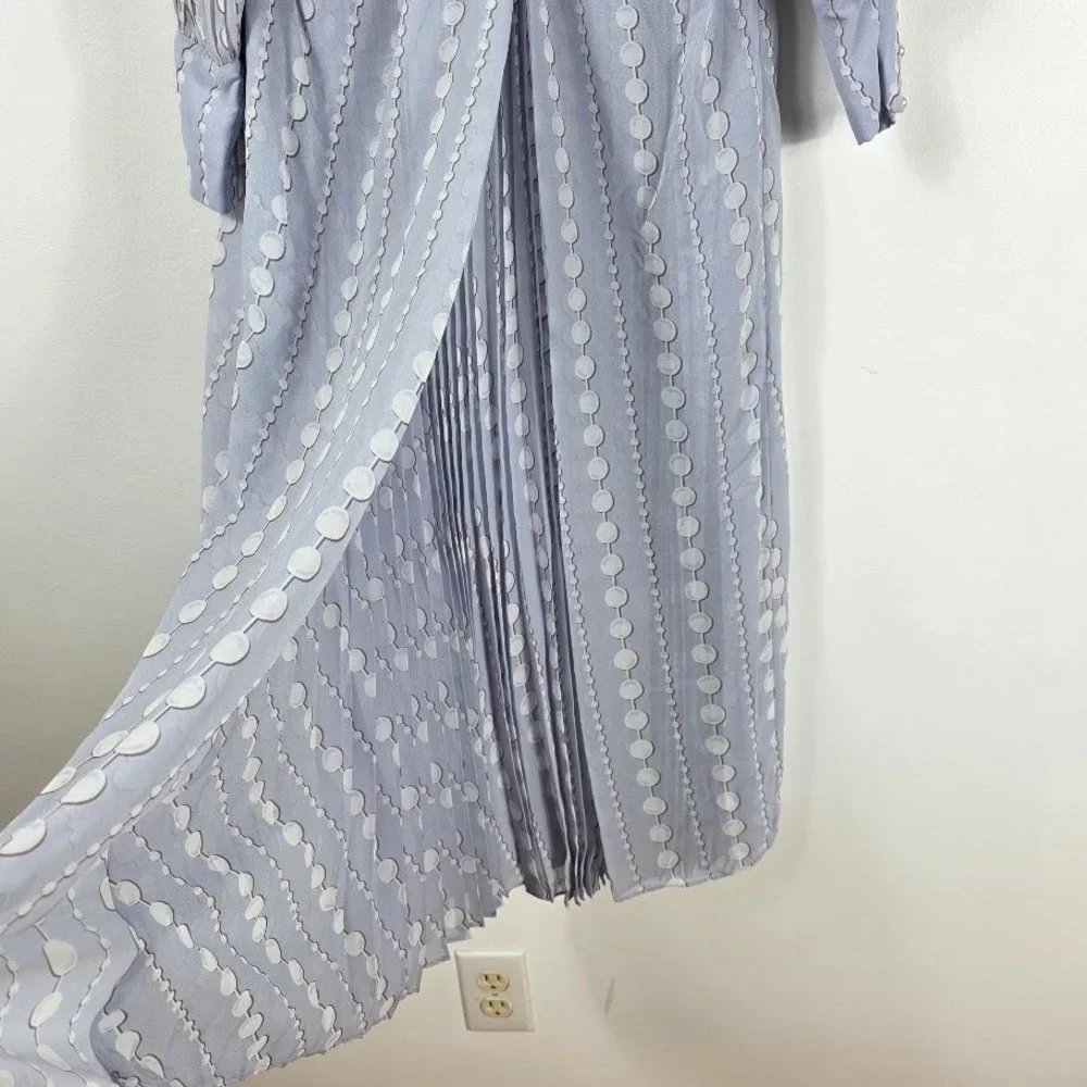 Kate Spade Pea; Drops Dress‎ Women Size 4 Lilac Twist Front Pleated Dot  Event